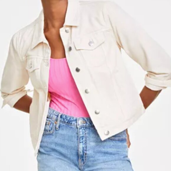 On 34th Womens Ecru Jean Jacket - New - Picture 6 of 6